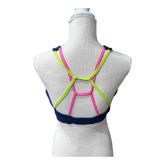 LINC Live Move Explore Navy Blue Strappy Sports Bra Removable Pad Size 2X New - Picture 2 of 11